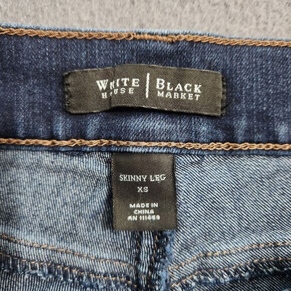 WHBM Women XS Dark Wash Low Rise Skinny Leg Stretch Jeans - Picture 6 of 10